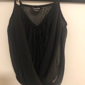 Sheer & Animal Print Spaghetti Strap Body Suit